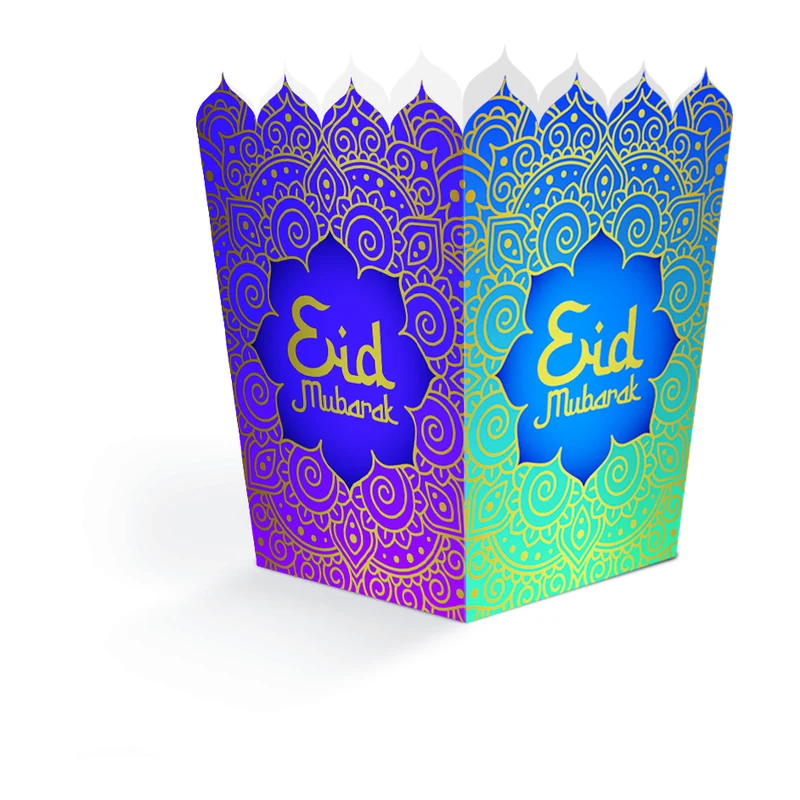 8 Snack Boxes 6,3 × 6,3 × 10,5 cm – Eid Mubarak