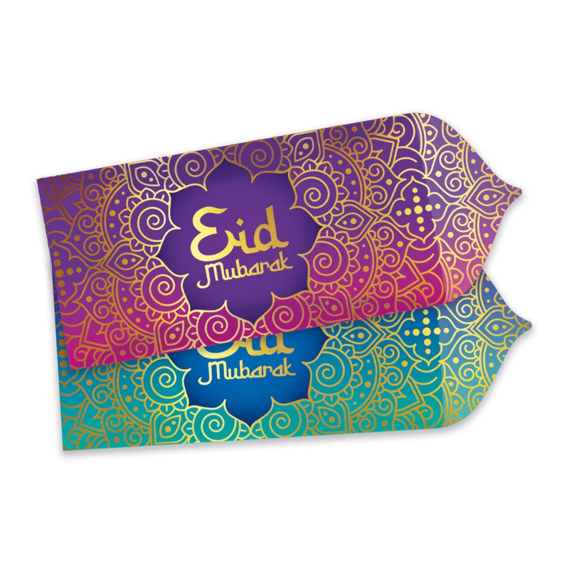 4 Eid Mubarak cadeau-enveloppen, 9 x 17,5 cm