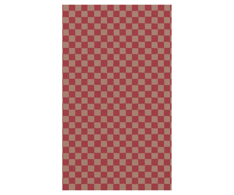 Gift wrap, 10 m - Checker - Powder/Red