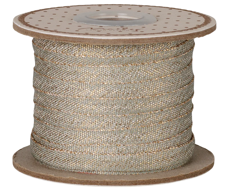 Ribbon, W: 6 mm x L: 25 m - Mint/Gold