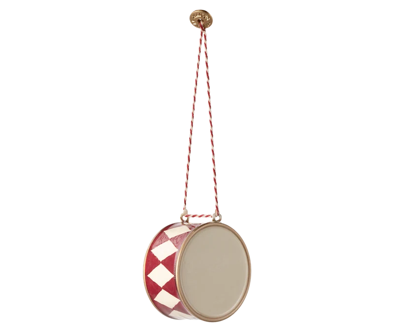 Metal ornament, Large drum - Red