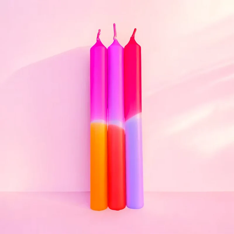 Set van 3 neonkaarsen Dip Dye - Grape Bliss