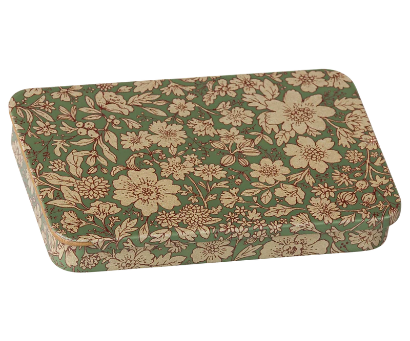 Metal box w. sliding lid - Blossom - Blue