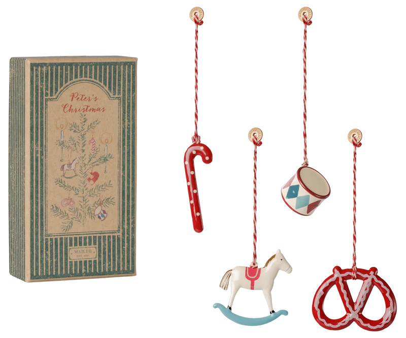 Metal ornament gift set - Peter's Christmas - Red/Blue