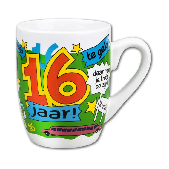 Cartoon Mok – 16 Jaar