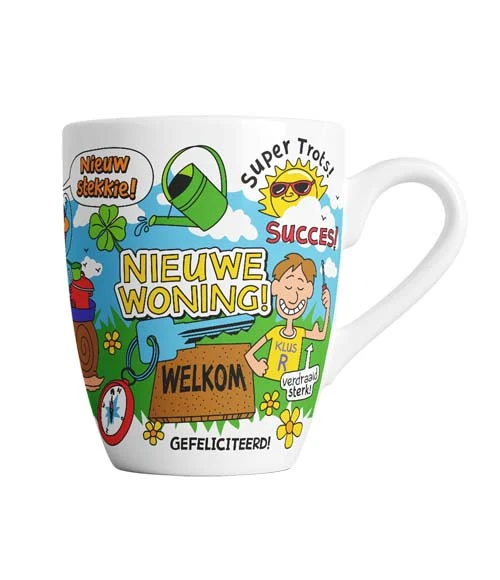 Mok Cartoon Nieuwe woning