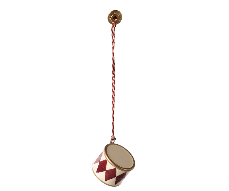 Metal ornament, Small drum - Red