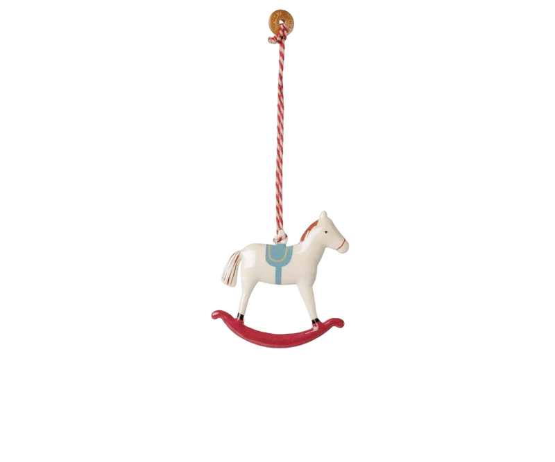 Metal ornament, Rocking horse - Red