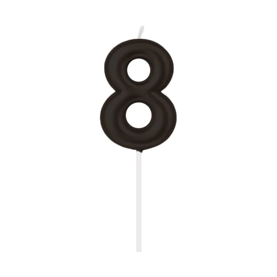 8 Jaar Kaars – Zwart – 10,5 cm