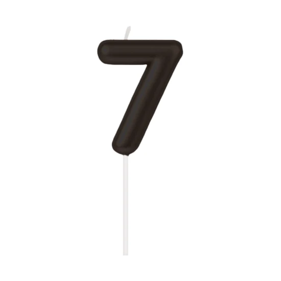7 Jaar Kaars – Zwart – 10,5 cm