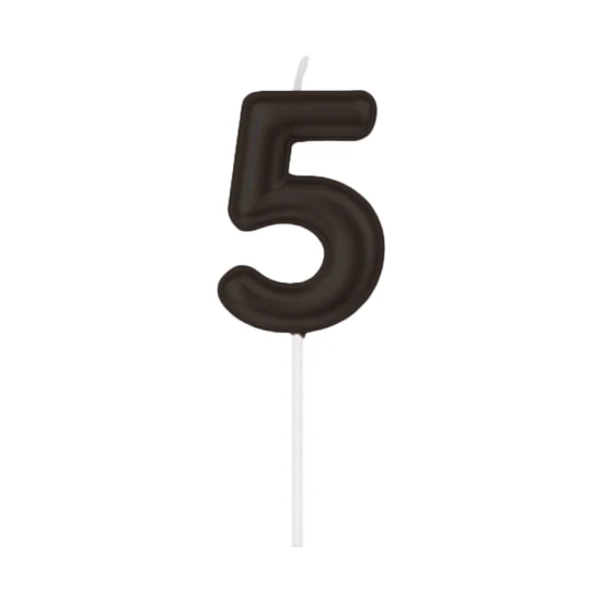 5 Jaar Kaars – Zwart – 10,5 cm