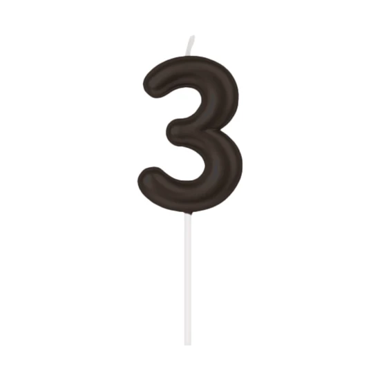 3 Jaar Kaars – Zwart – 10,5 cm