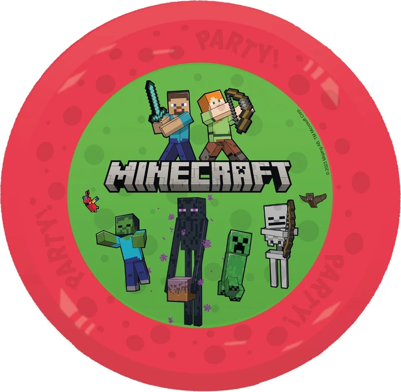 Minecraft Herbruikbare Feestborden – 4 stuks – 21 cm