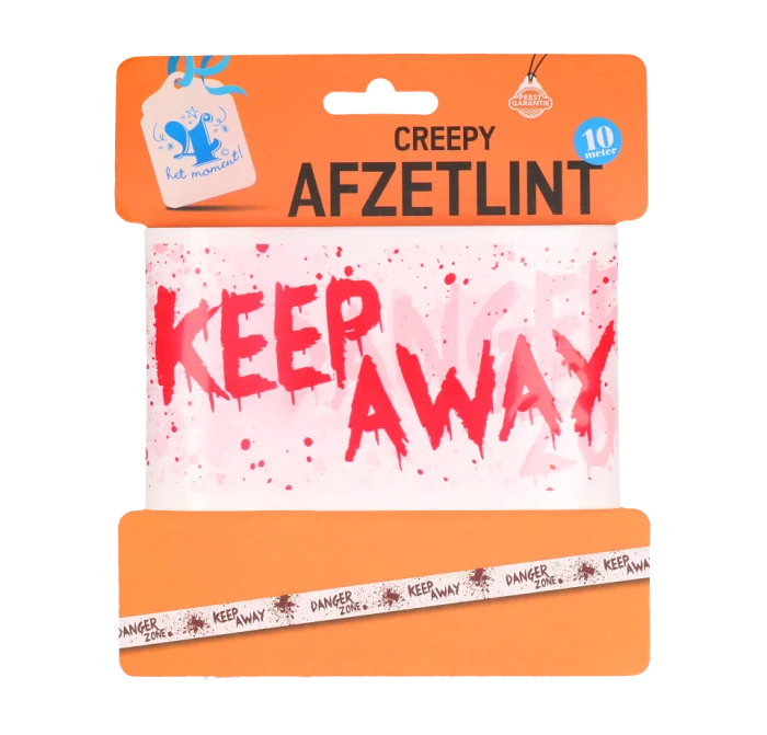 Afzetlint Halloween keep away bloody rood/wit 10m