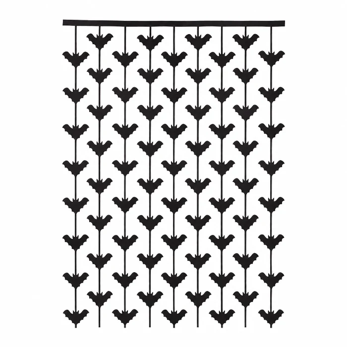 Deurgordijn Halloween vleermuizen folie zwart 1 x 2m