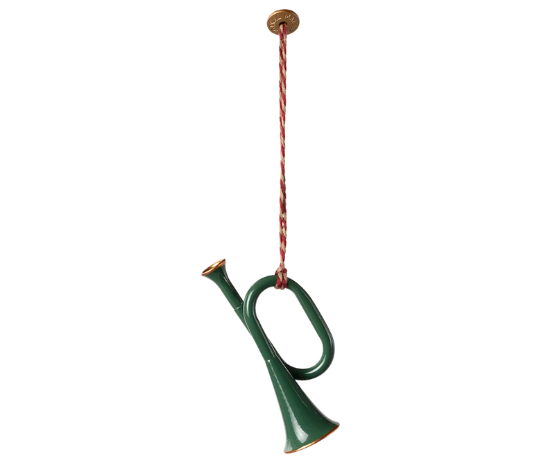 Metal ornament, Trumpet - Dark green
