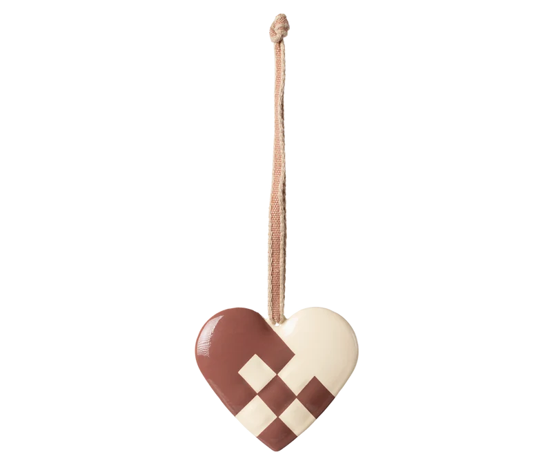 Metal ornament, Small heart - Light purple