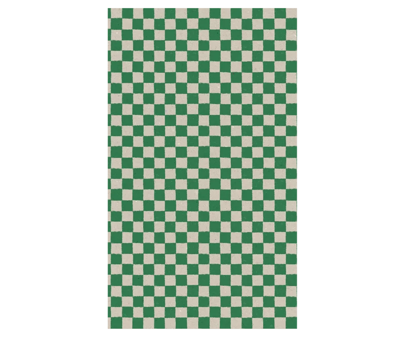 Gift wrap, 10 m - Checker - Green
