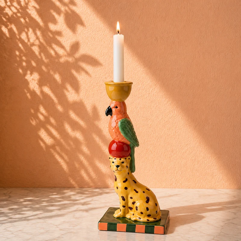 Dierenkandelaar Cheeta & Papegaai