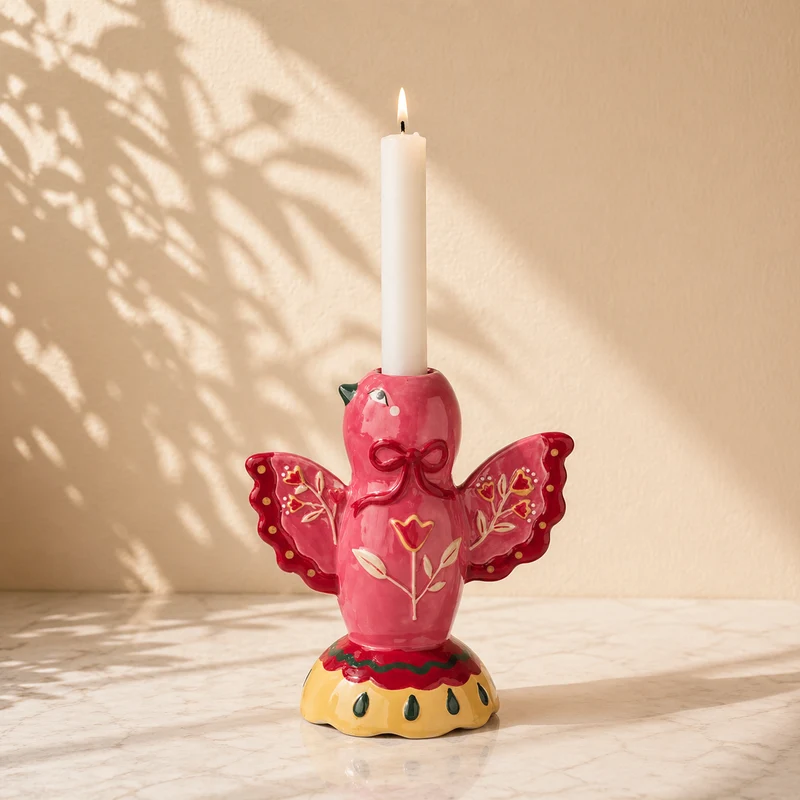 Kandelaar Indianigo roze