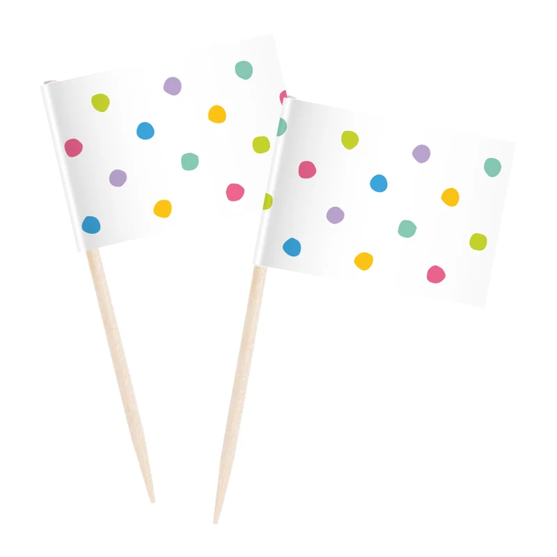 Gekleurde Cocktailprikkers Stippen – 50 stuks
