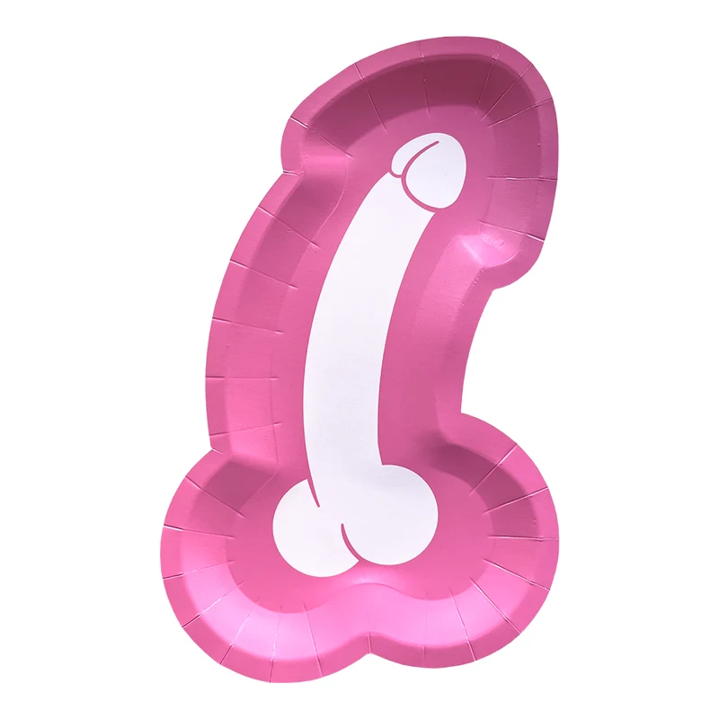 Papieren Borden – Penisvorm – 16 × 27 cm - 8 stuks