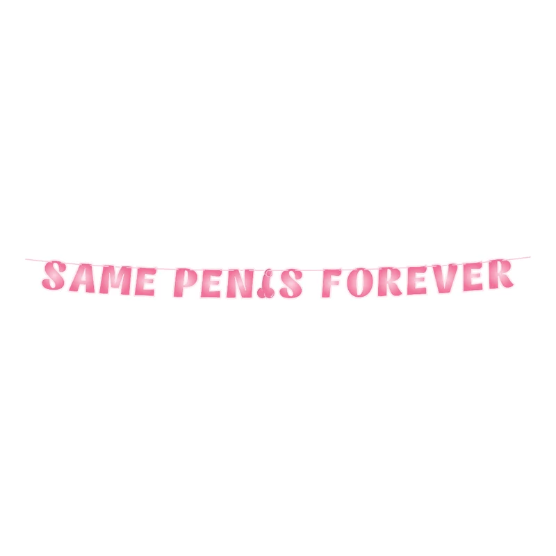 Roze letterslinger – Same Penis Forever – 2,5 meter