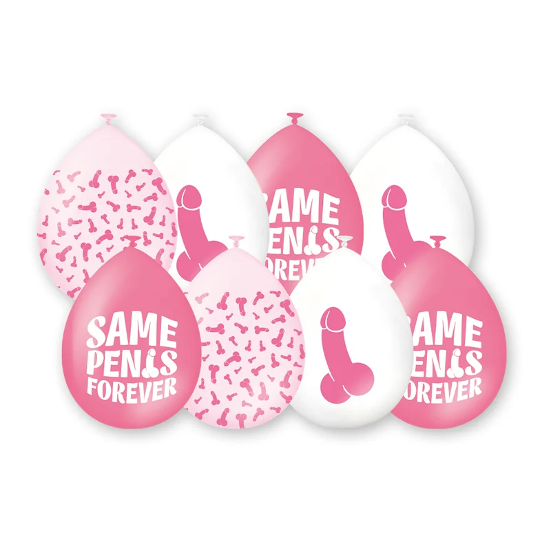 Party Ballonnen 8 stuk – Same Penis Forever – Roze/Wit