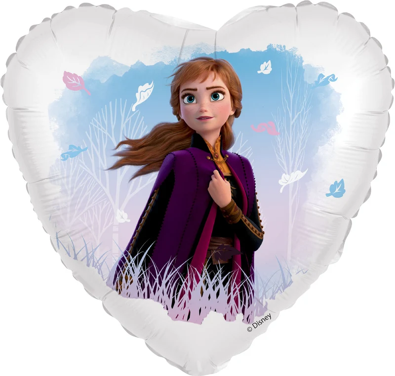 Folieballon Standaard Hart Frozen Anna 45cm