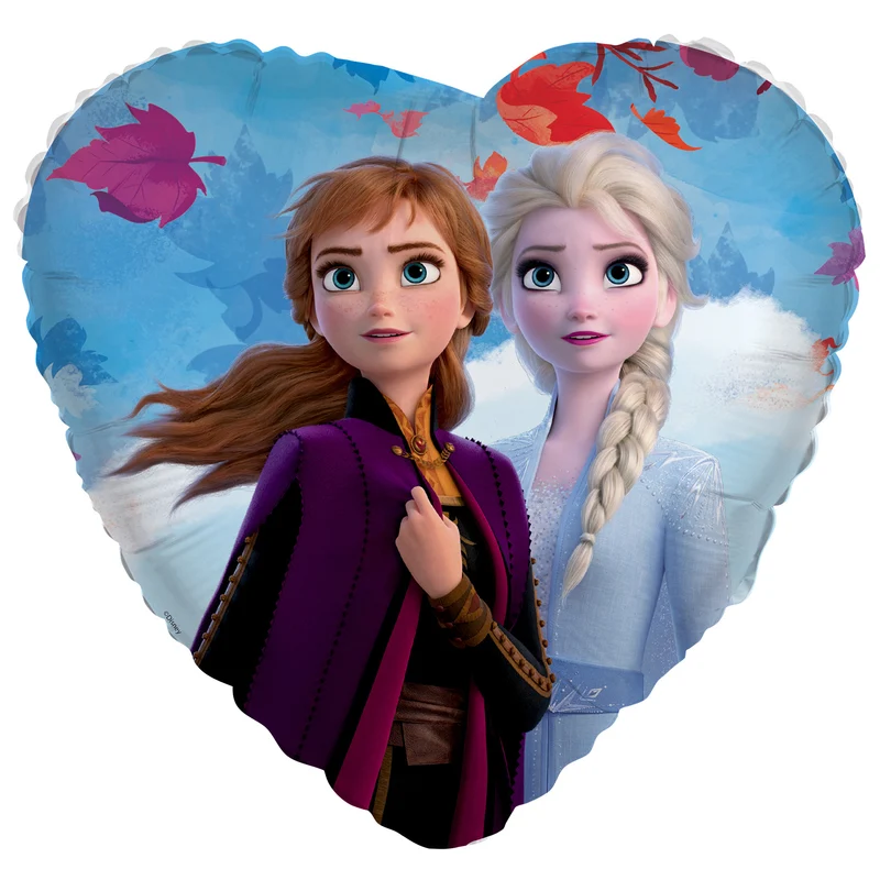 Folieballon Standaard Hart Anna & Elsa Frozen 45cm