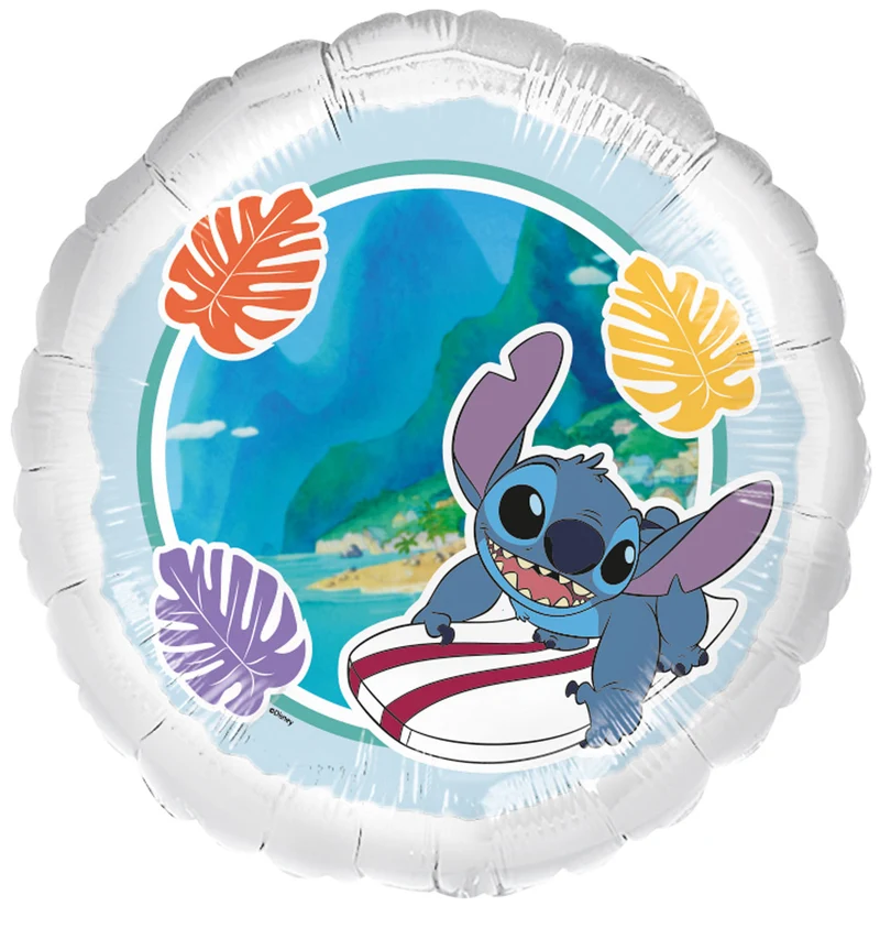 Folieballon Standaard Stitch Surfer 45cm
