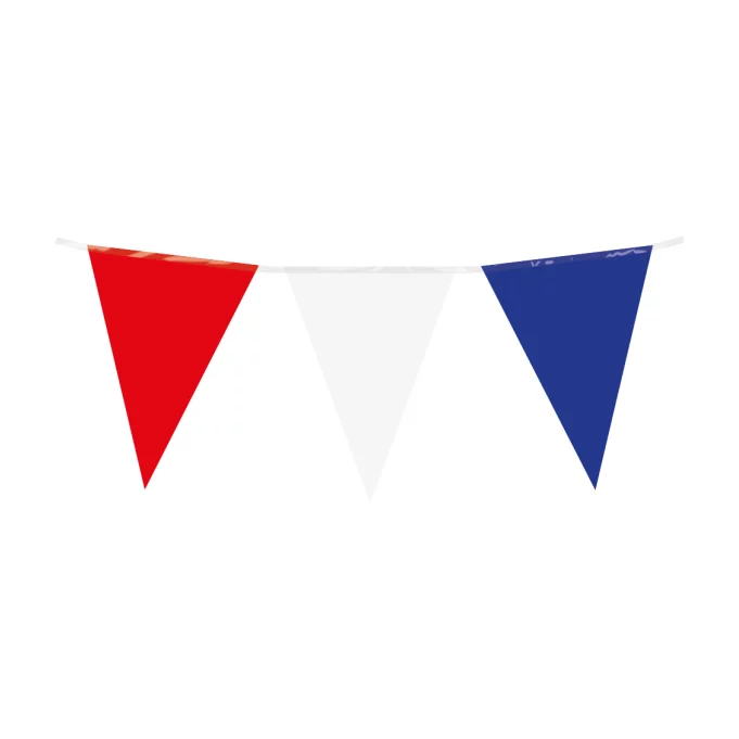 Slinger rood, wit, blauw 10 meter 20x30 cm