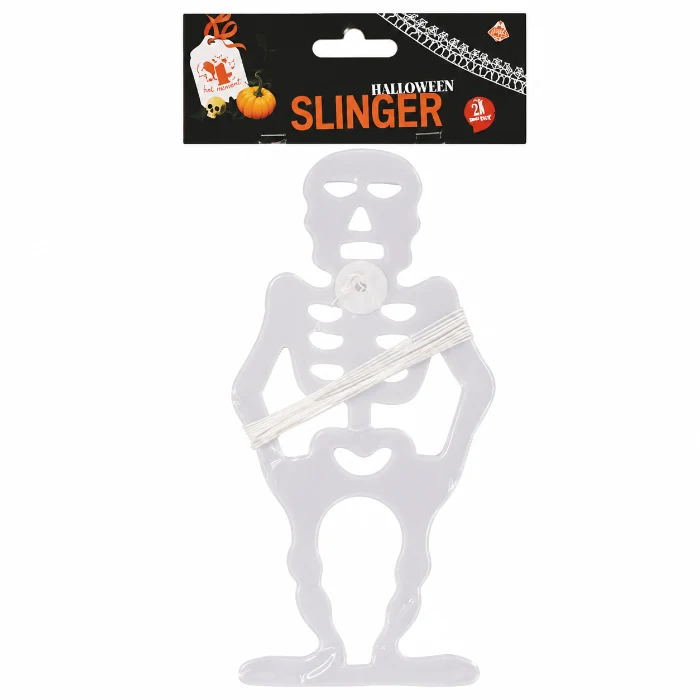 Slinger Halloween skelet wit 3m