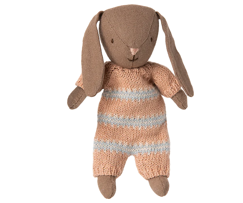 Bunny, Micro - Brown - Dusty rose knitted suit