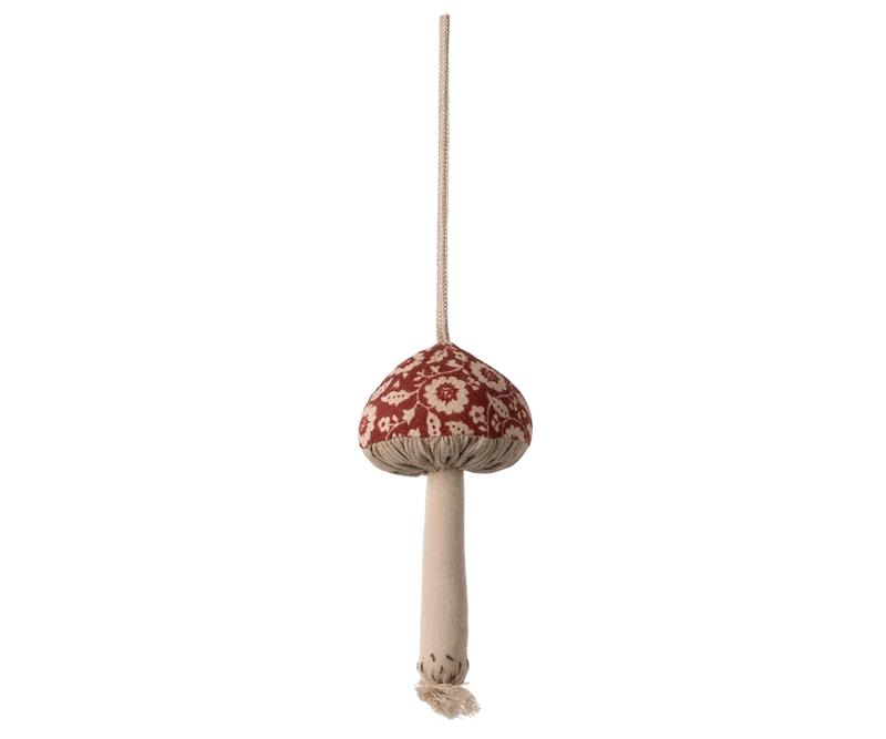 Fabric ornament, Mushroom - Winter flower - Red
