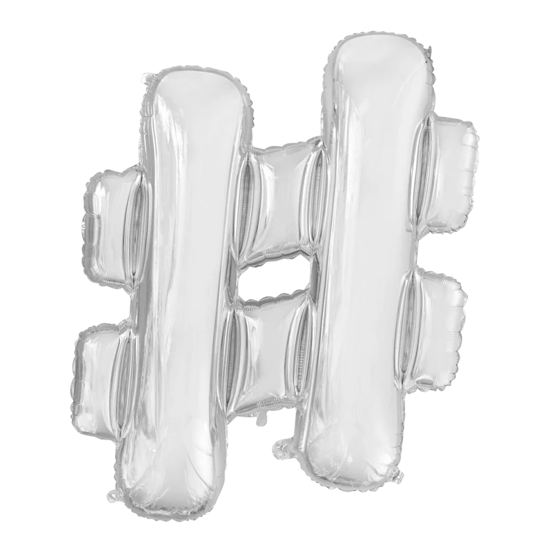 Folieballon # – Zilver – 86 cm