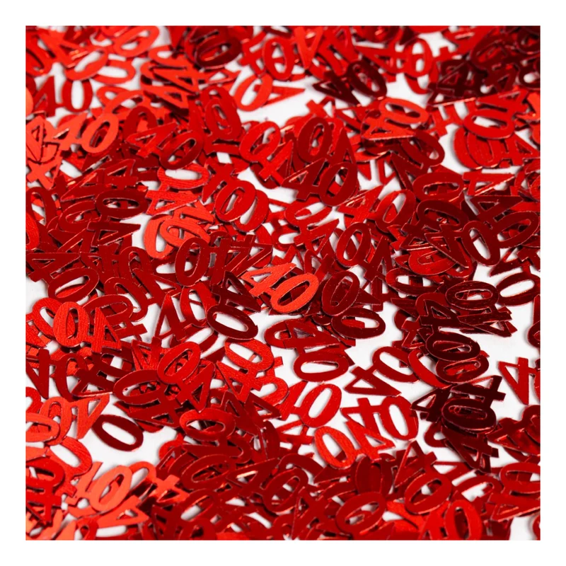 Tafelconfetti Robijnrood Nummer 40 – 14 gram