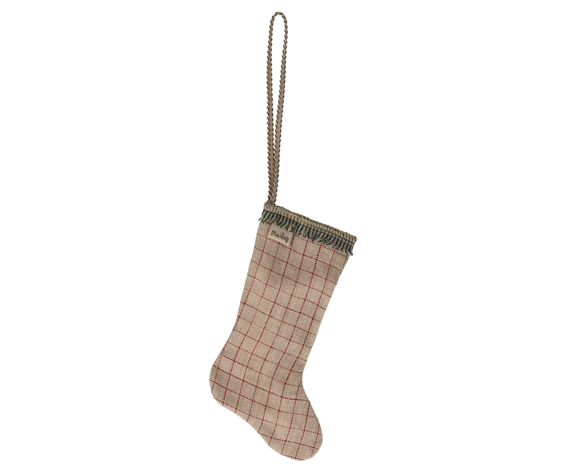 Fabric ornament, Stocking - Checked