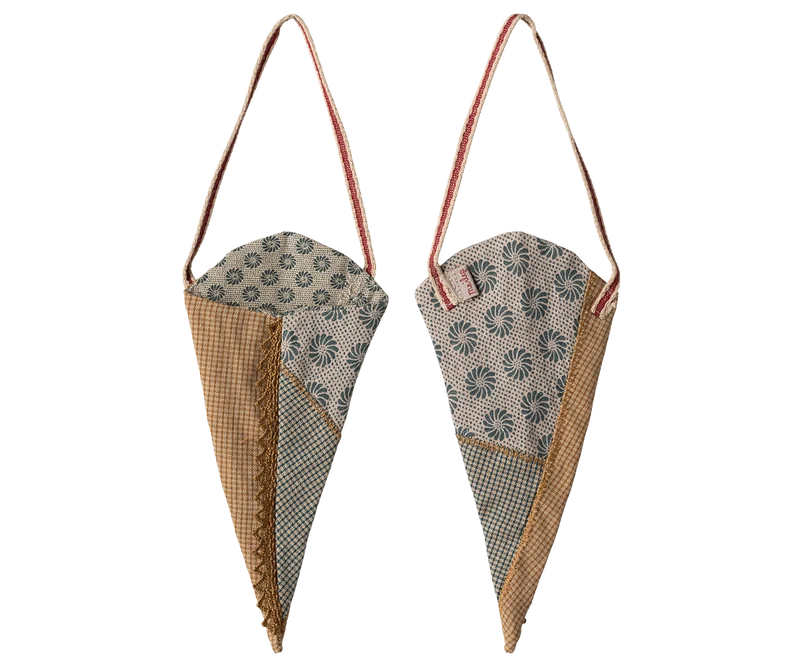 Fabric ornament, Cornet - Checker - Khaki
