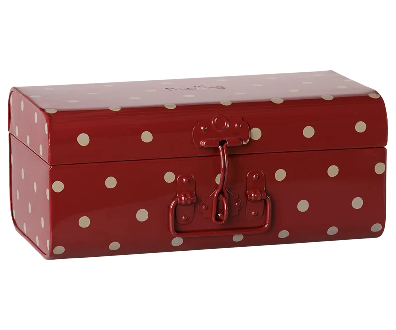 Storage suitcase, Small - Dark red w. tray