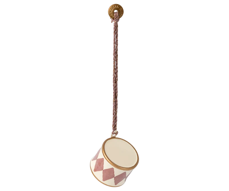 Metal ornament, Small drum - Light purple