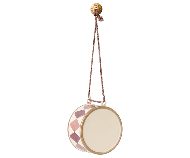 Metal ornament, Large drum - Light purple