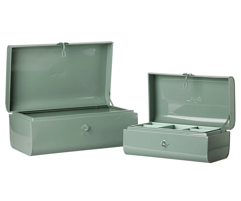 Storage suitcase set - Dark mint/Dark mint w. tray