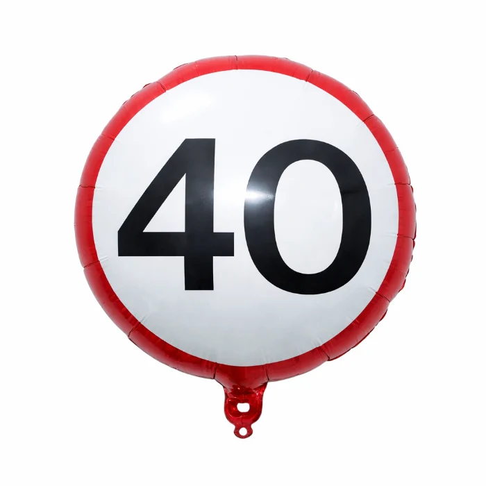 Folieballon 40 jaar verkeersbord