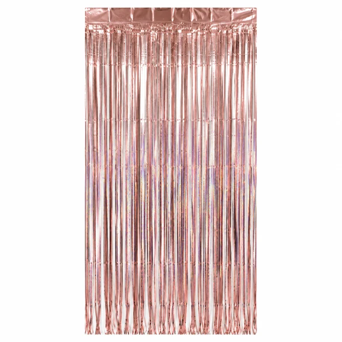 Deurgordijn folie holografisch roségoud 1m x 2m