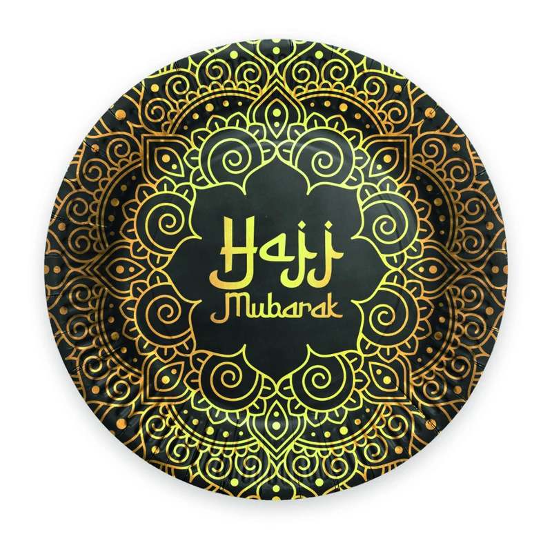 8 Papieren borden 23 cm – Hajj Mubarak