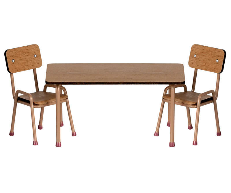 Table and chair set, Mouse - Dark powder
