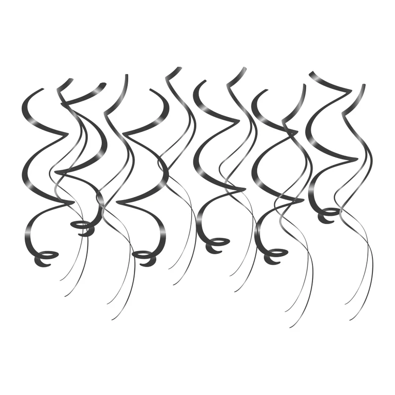 Hangdecoratie swirls zwart