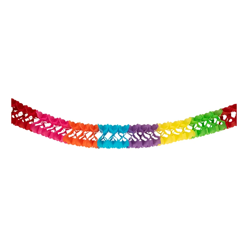 Papieren slinger gekleurd 6 meter