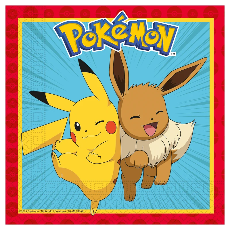 Pokémon Servetten – 20 stuks - 33 x 33 cm